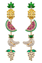 Bali Tropical Fruit 18K Gold Plated CZ Drop Earrings