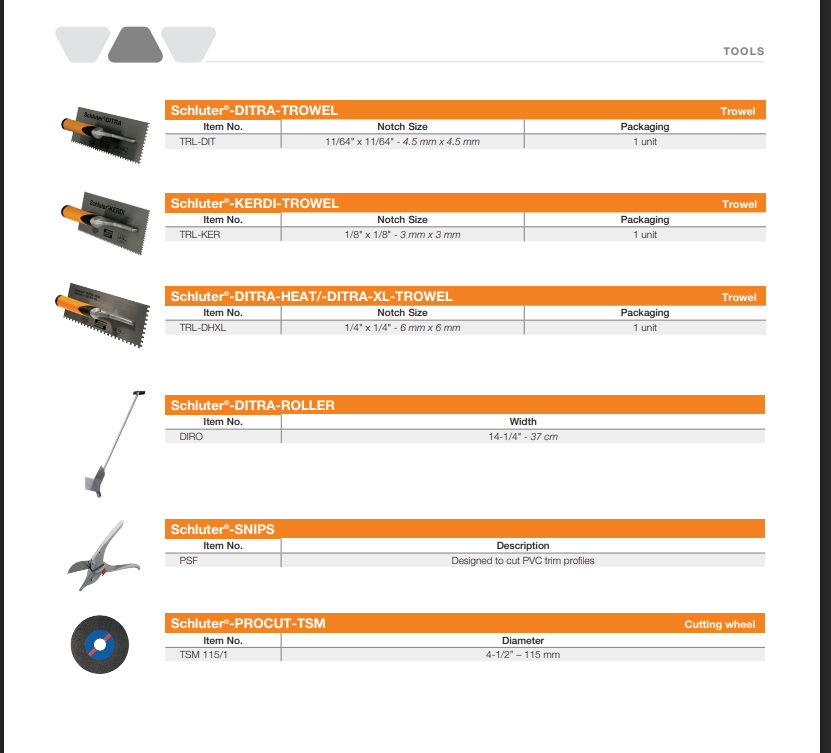 Schluter®-DITRA TROWEL 11/64" X 11/64" SQUARE NOTCH